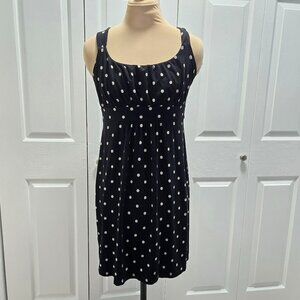 Ann Taylor Black White Polka Dot Dress Petite Small